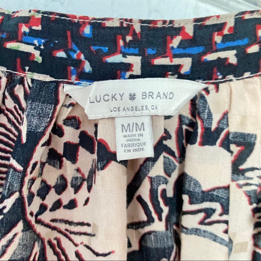 Lucky Brand Mixed Print Long Sleeve Top M - Picture 6 of 7